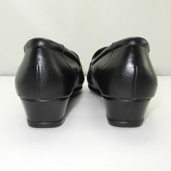SAS Tripad Comfort Black Leather Loafers Moc Toe Wedge - Women's Size 8 Narrow - Picture 4 of 7